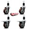 Service Caster 3.5'' Maroon Poly Swivel 1-1/2'' Expanding Stem Caster Set 2 Total Lock Brakes, 4PK SCC-EXTTL20S3514-PPUB-MRN-2-S-2-112 - alternate 4